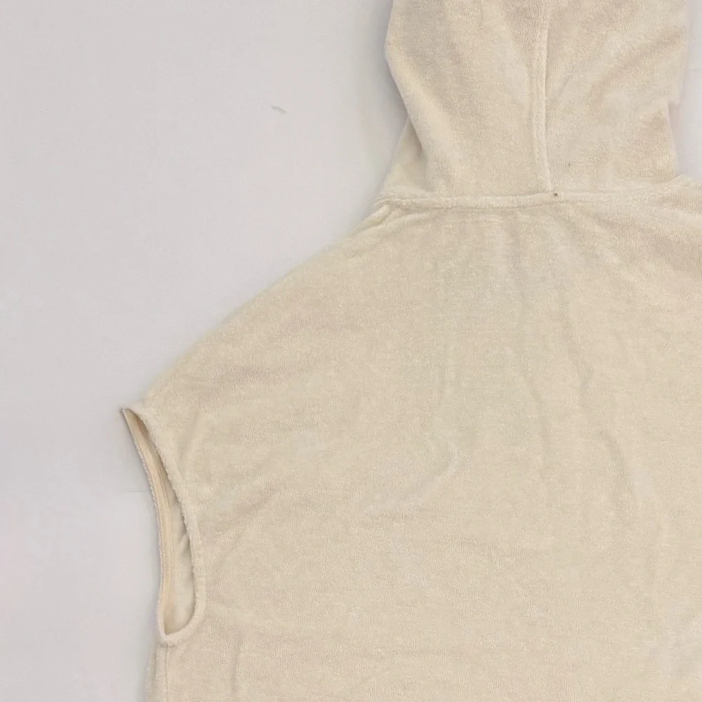 COS Sleeveless‎ Hooded Terry Short Sleeve Hoodie Top, Cream Beige, Size XS